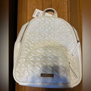 White Quilted Backpack